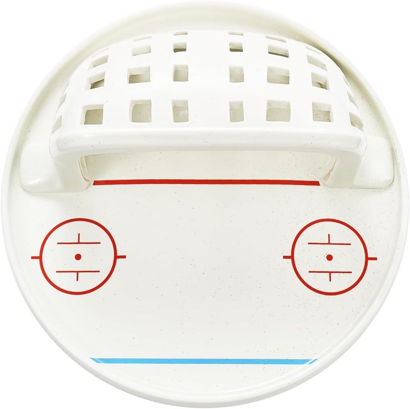 Gute Hockey Themed Ceramic Plate - Fun Hockey Rink Design with 3D Net - Ice Hockey Birthday Party Decor Sport Events Hockey Gifts Serving Platter - Durable, BPA-Free, Dishwasher Safe 9.8" L - Image 3